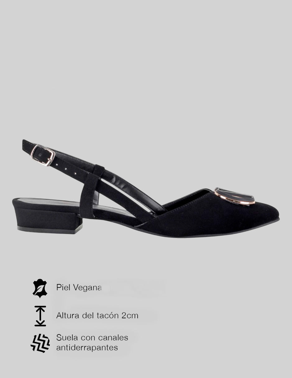 Flats puntales Onne en Piel vegana – Negro