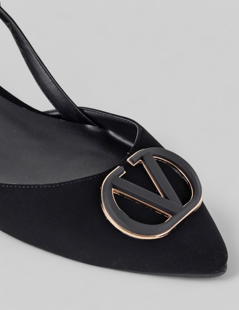 Flats puntales Onne en Piel vegana – Negro