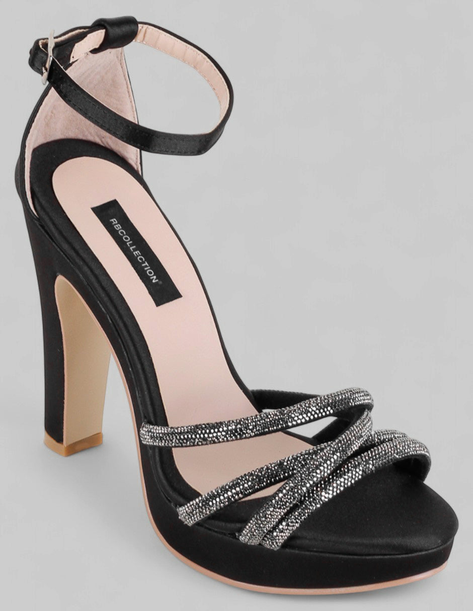Sandalia con tacón Exterior Sintético Color Negro Para Mujer De RBCOLLECTION