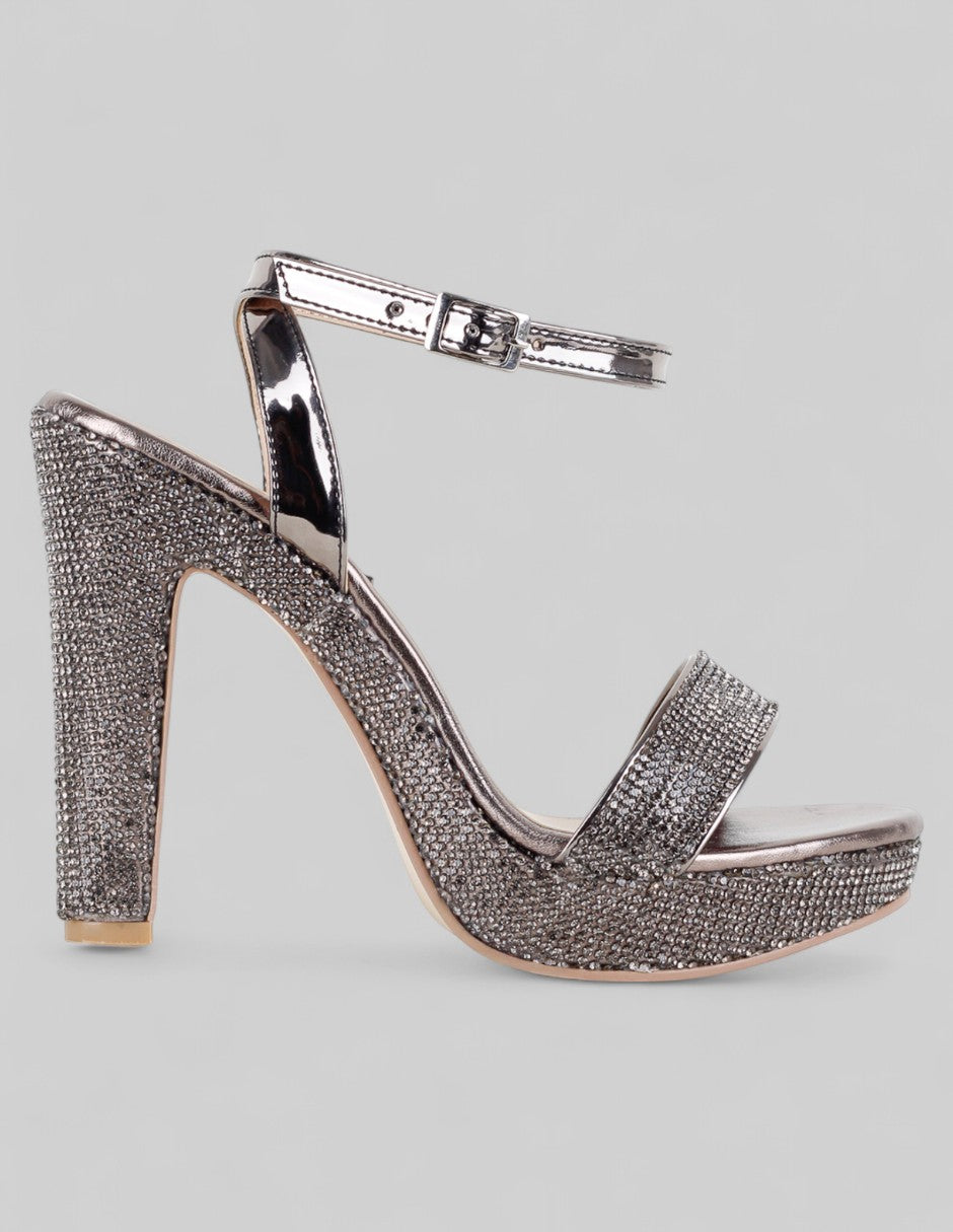 Sandalia con tacón Glowm en Sintético – Dorado