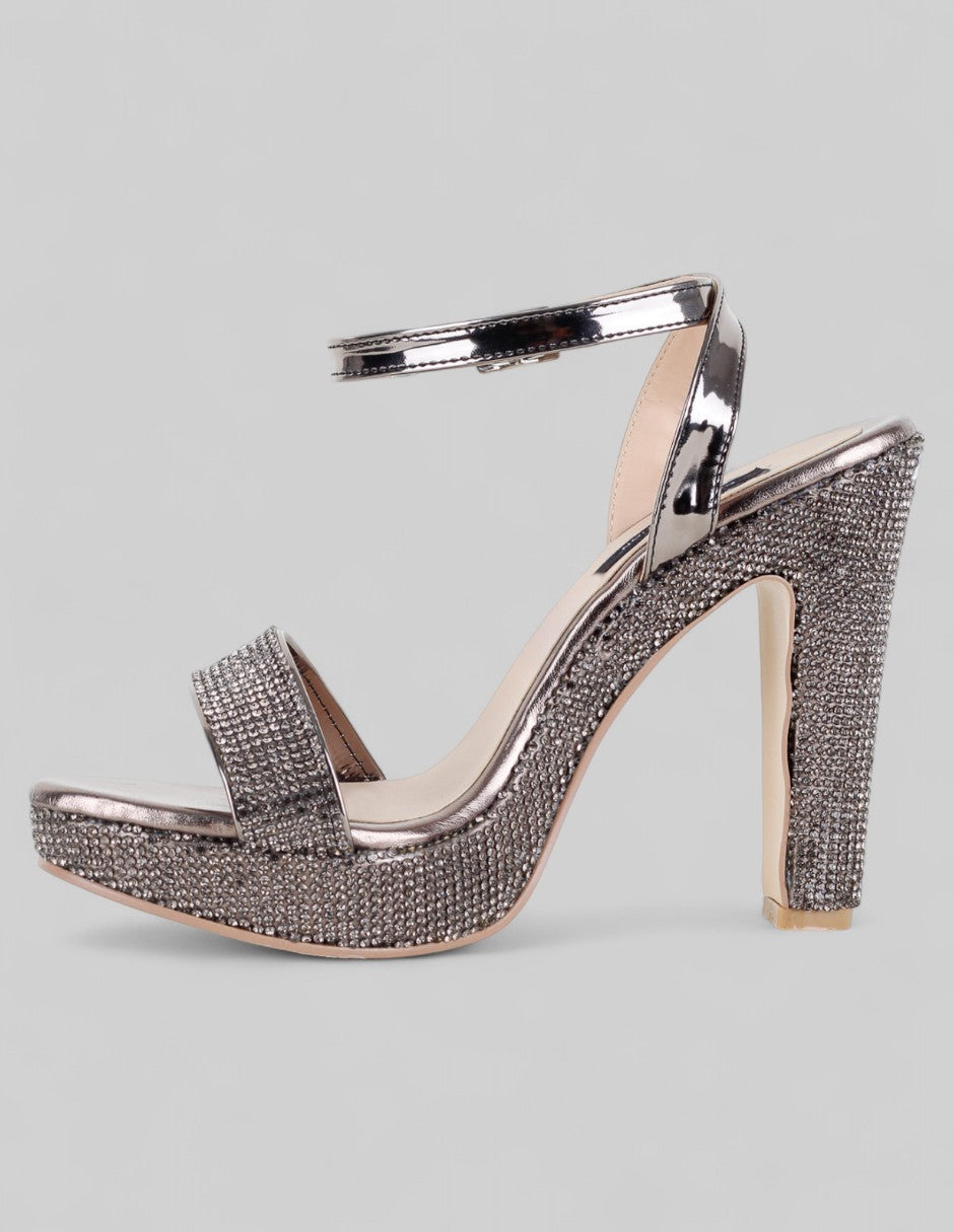 Sandalia con tacón Glowm en Sintético – Dorado