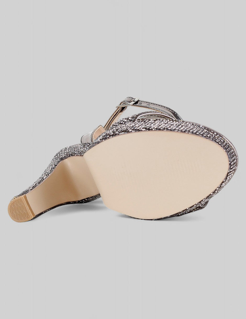 Sandalia con tacón Glowm en Sintético – Dorado