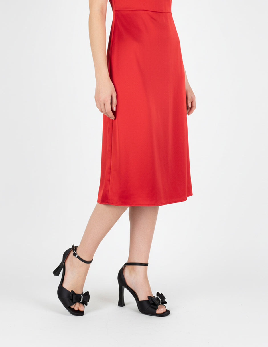 Sandalia con tacón Doll en Textil – Negro