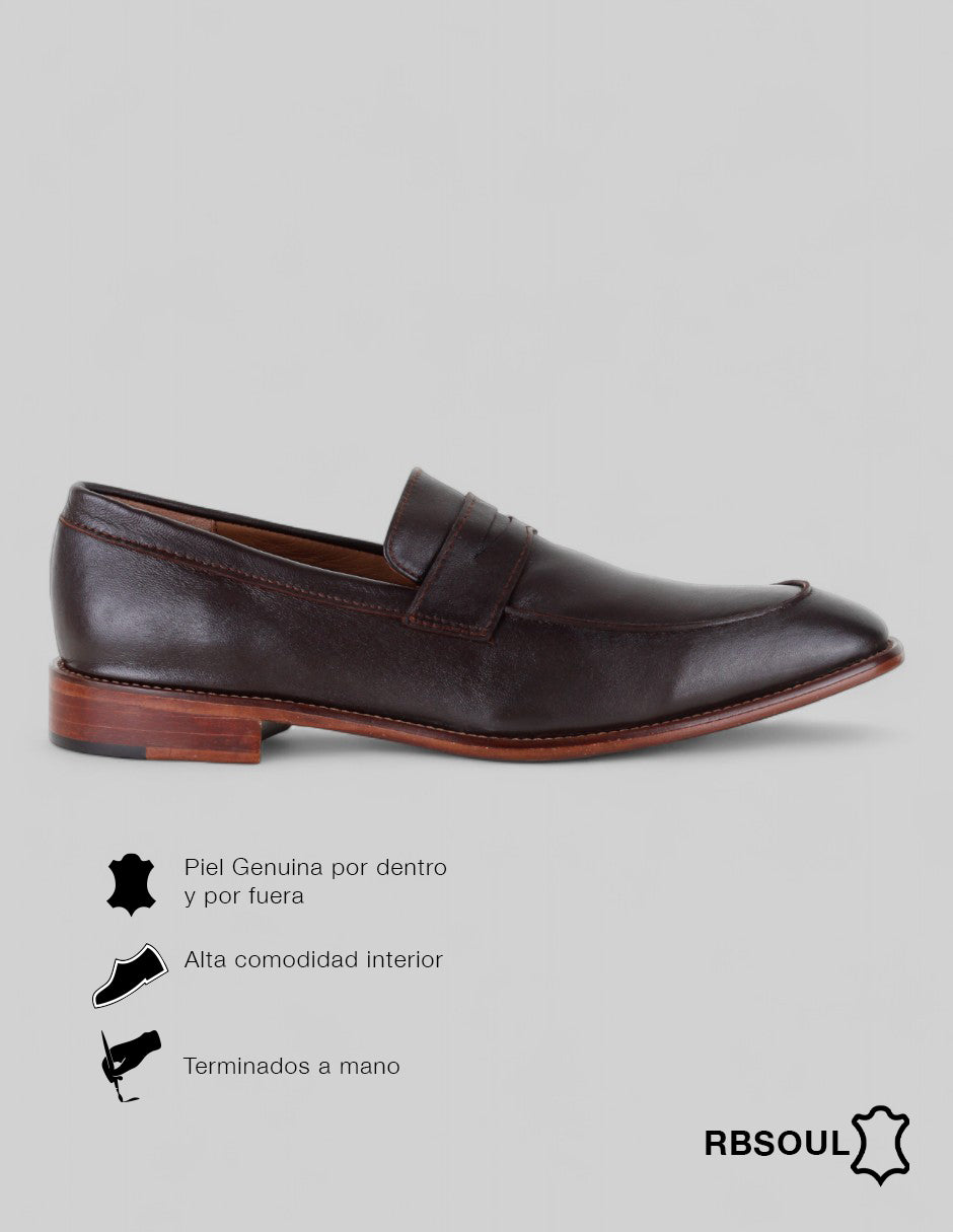 Mocasines Signature line en Piel – Café