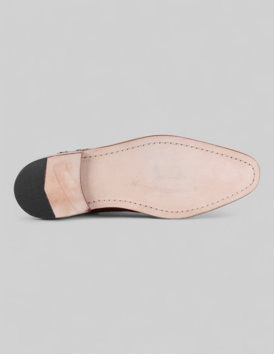 Zapatos de vestir Wingtip en Piel – Café