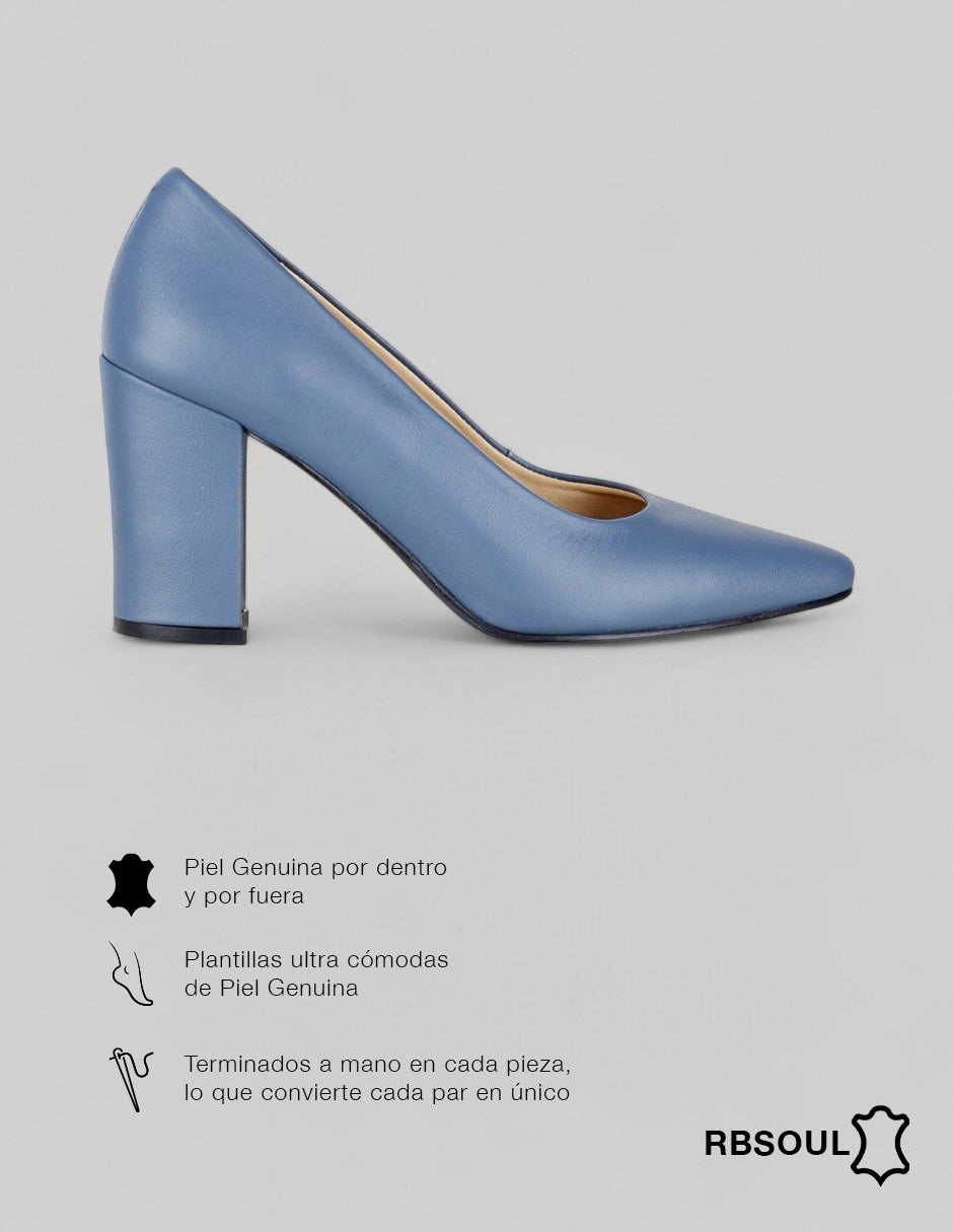 Zapatillas Signature Line en Piel – Azul
