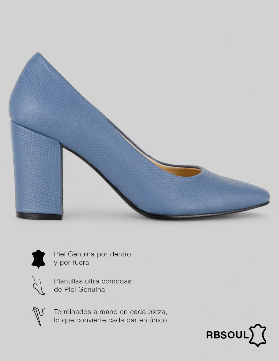 Zapatillas Signature Line en Piel – Azul