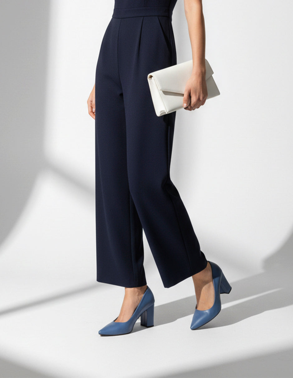Zapatillas Signature Line en Piel – Azul