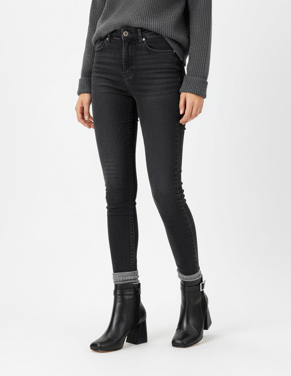 Botín con tacón Drop Day en Piel vegana – negro