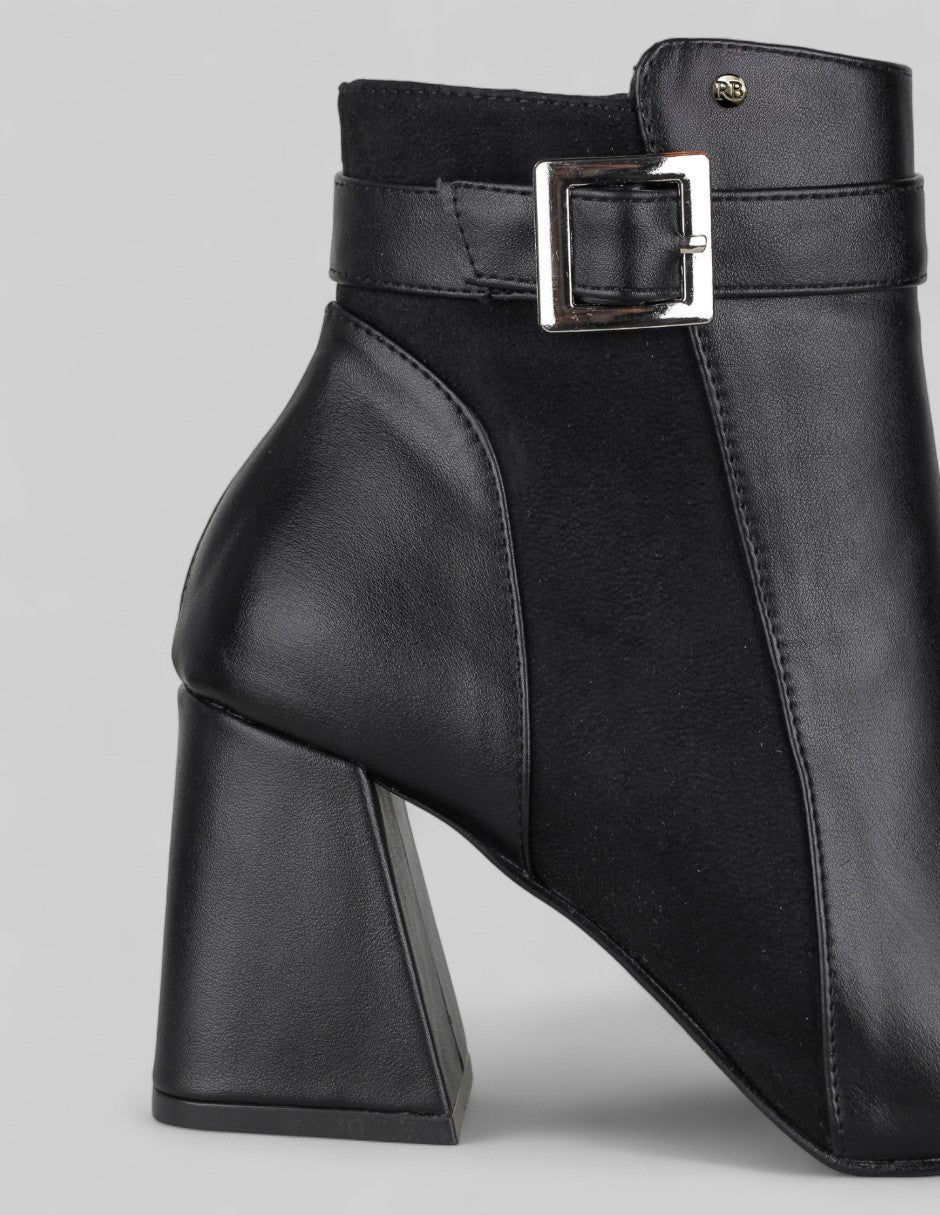 Botín con tacón Drop Day en Piel vegana – negro