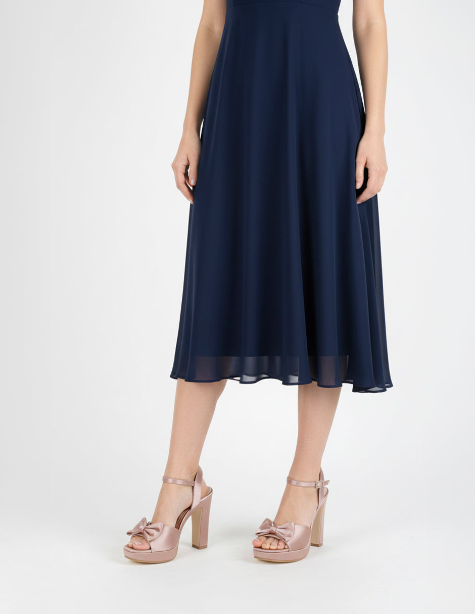 Sandalia con tacón Doll en Textil – Beige