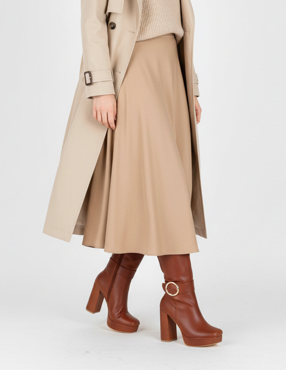 Botas altas Drop Day en Piel vegana – Café