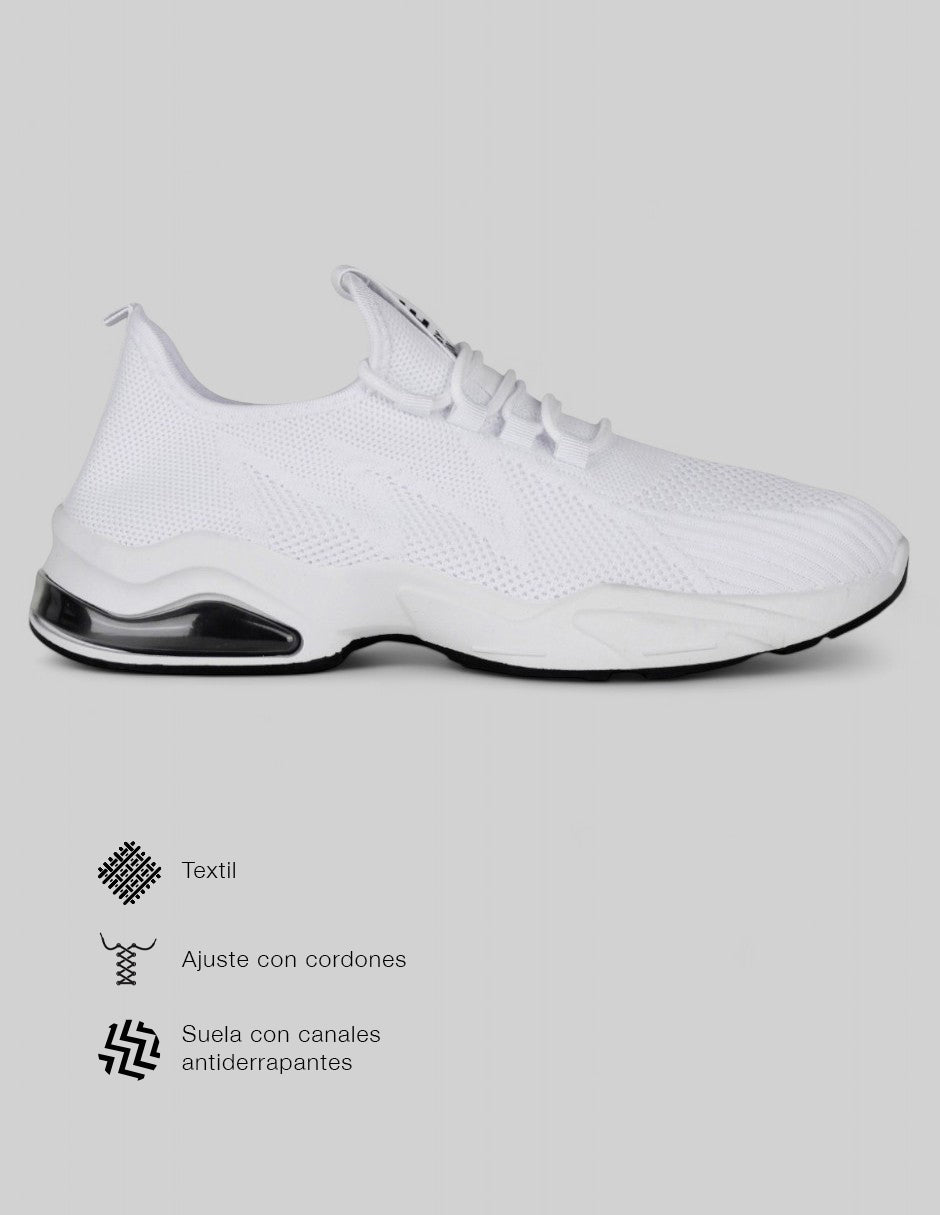 Tenis tipo deportivo  Stormer en Textil – Blanco