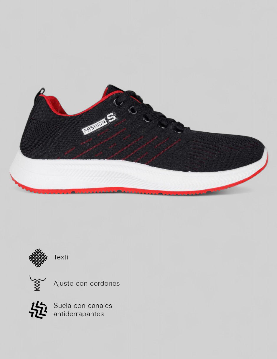 Tenis tipo deportivo  Stormer en Textil – Negro