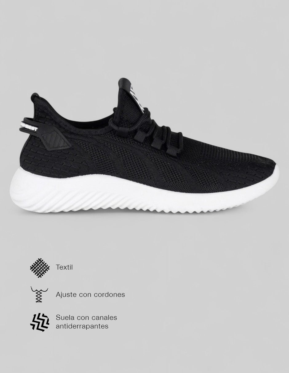 Tenis tipo deportivo  Stormer en Textil – Negro