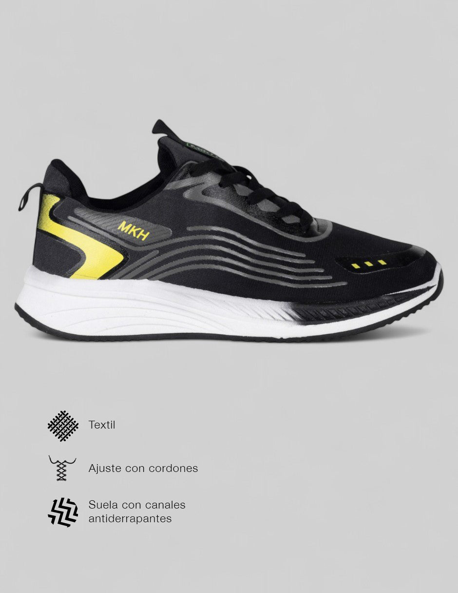 Tenis tipo deportivo  Stormer en Textil – Negro
