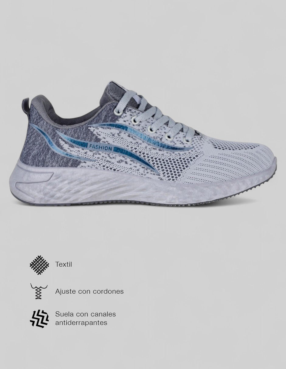Tenis tipo deportivo  Stormer en Textil – Gris