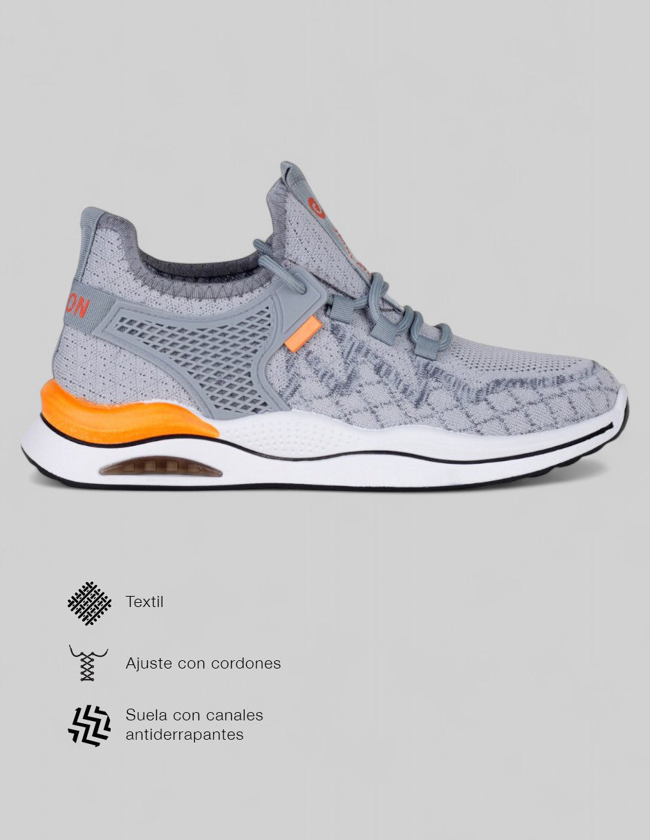 Tenis tipo deportivo  Stormer en Textil – Gris