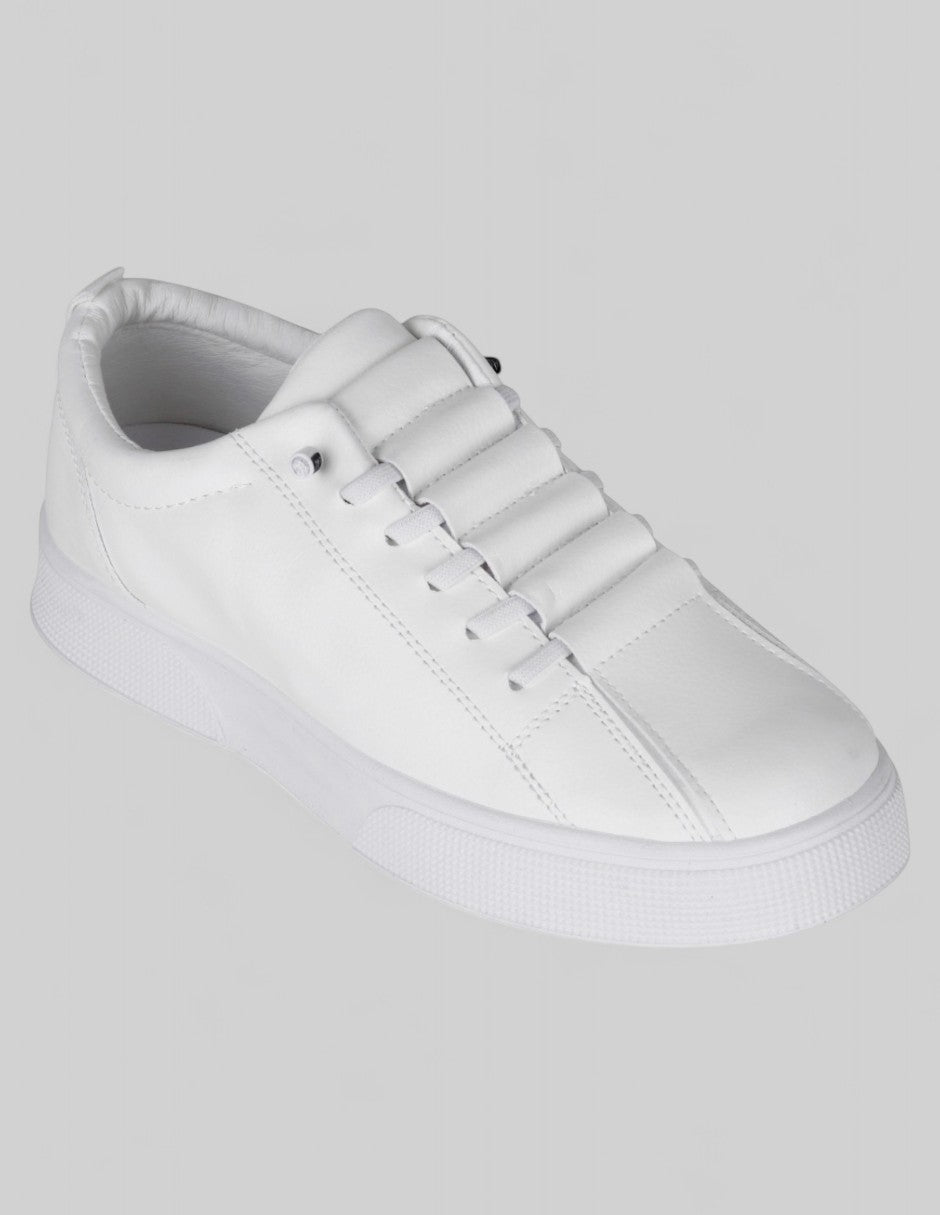 Tenis con cordones  Grid en Sintético – Blanco