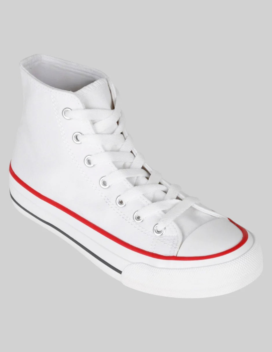 Tenis tipo deportivo Grid  en Textil – Blanco