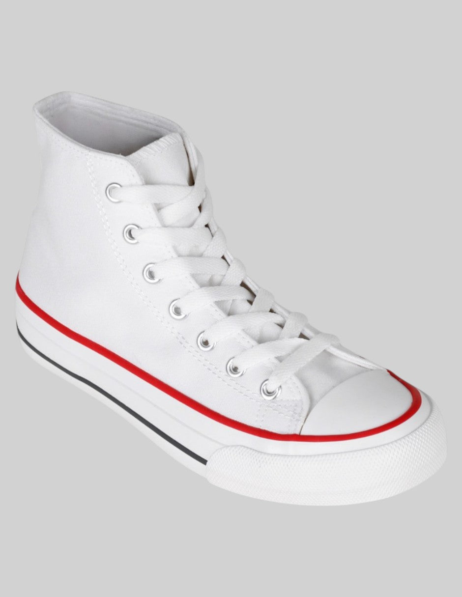 Tenis con cordones  Grid en Textil – Blanco