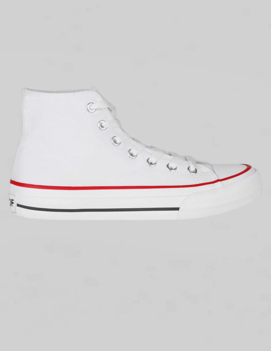 Tenis tipo deportivo Grid  en Textil – Blanco