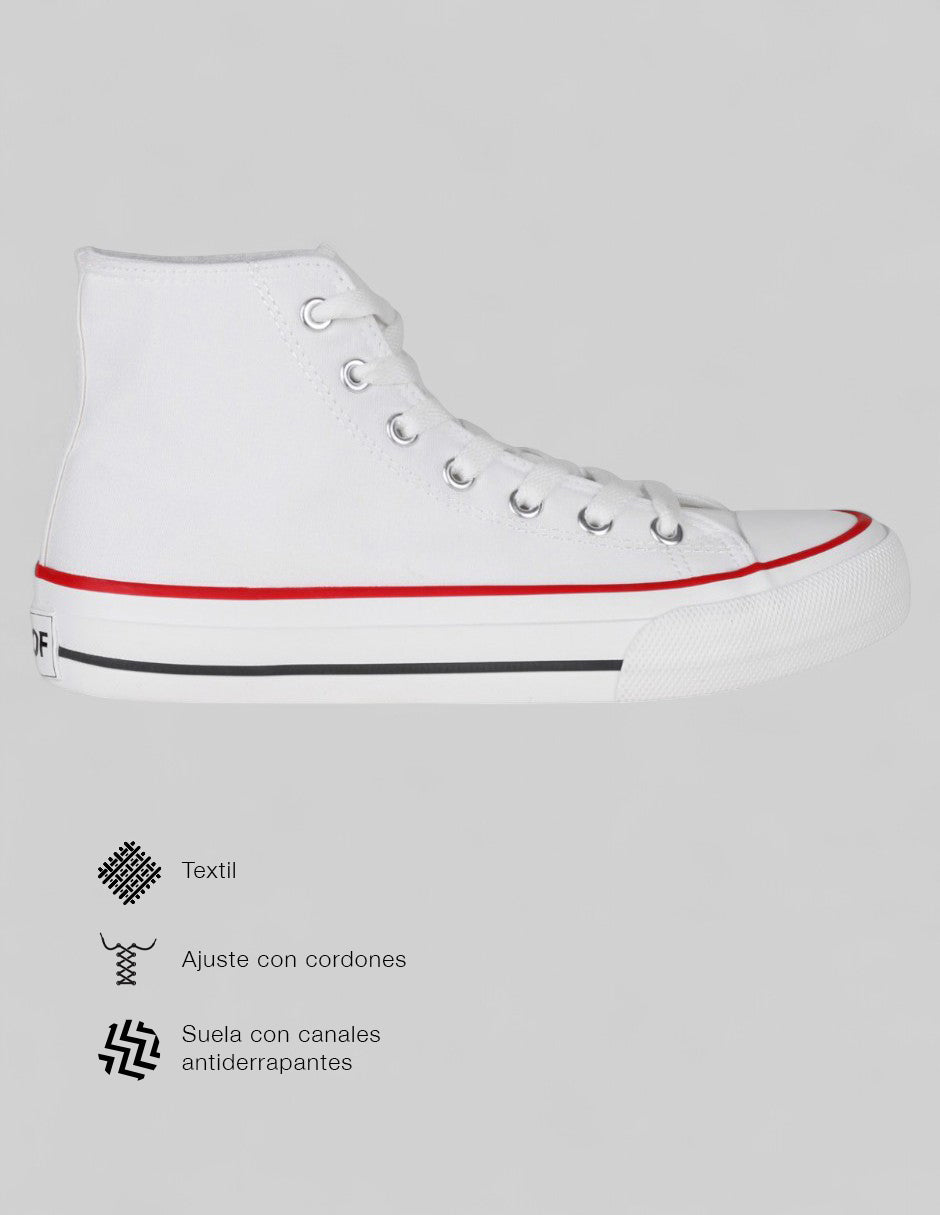 Tenis con cordones  Grid en Textil – Blanco
