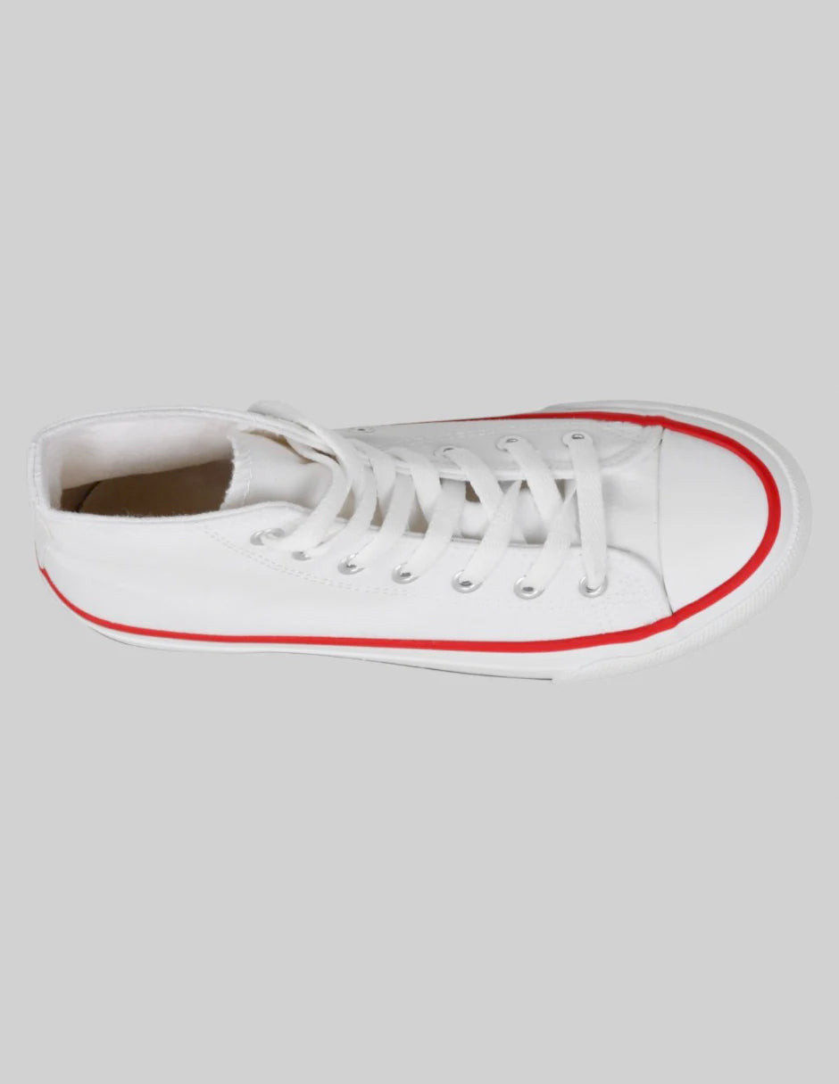 Tenis tipo deportivo Grid  en Textil – Blanco