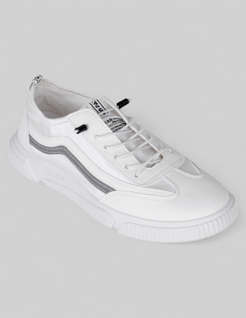 Tenis con cordones  Grid en Sintético – Blanco