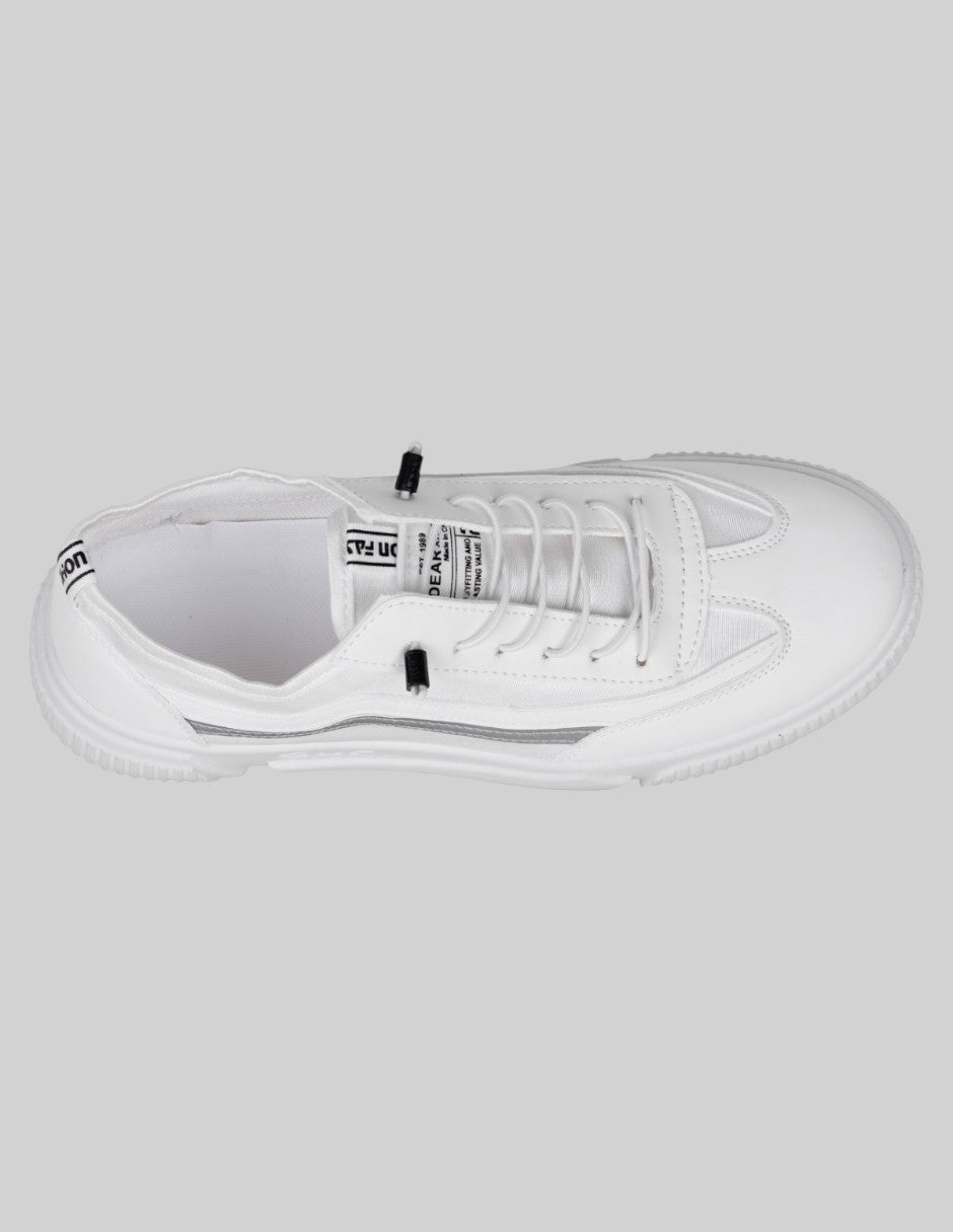 Tenis con cordones  Grid en Sintético – Blanco
