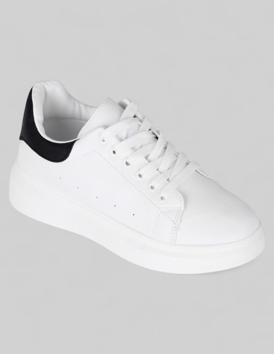 Tenis con cordones  Grid en Sintético – Blanco