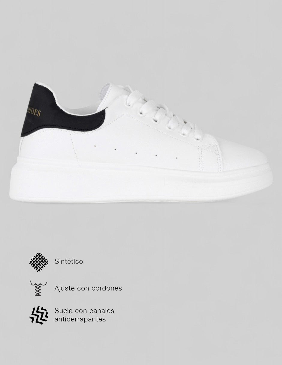 Tenis con cordones  Grid en Sintético – Blanco