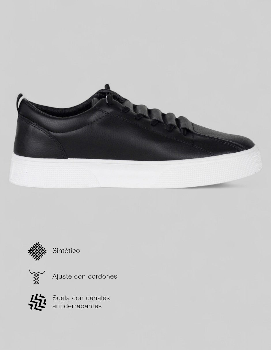 Tenis con cordones  Grid en Sintético – Negro