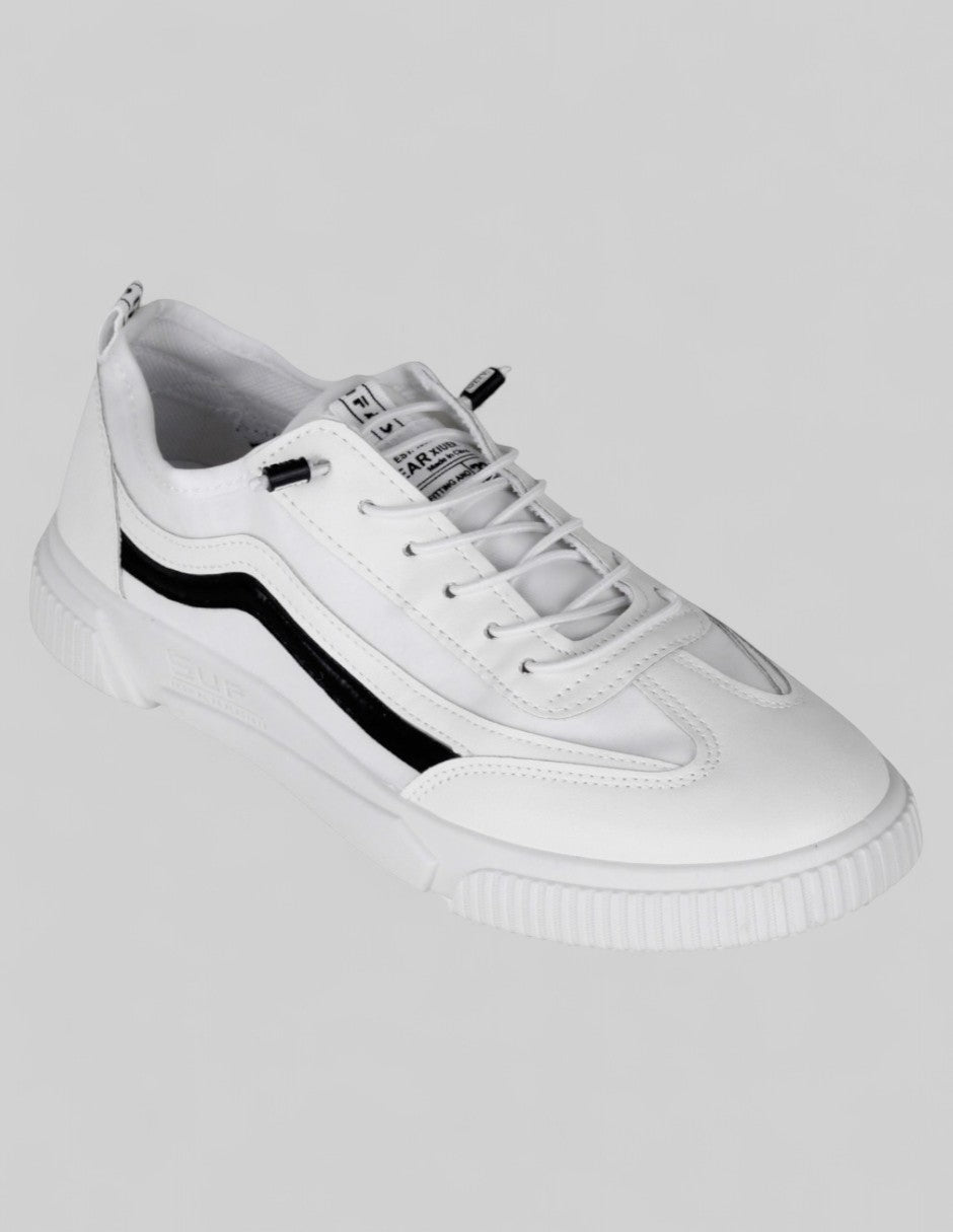 Tenis con cordones  Grid en Sintético – Blanco