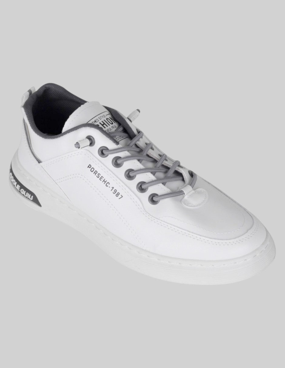 Tenis con cordones  Grid en Sintético – Blanco
