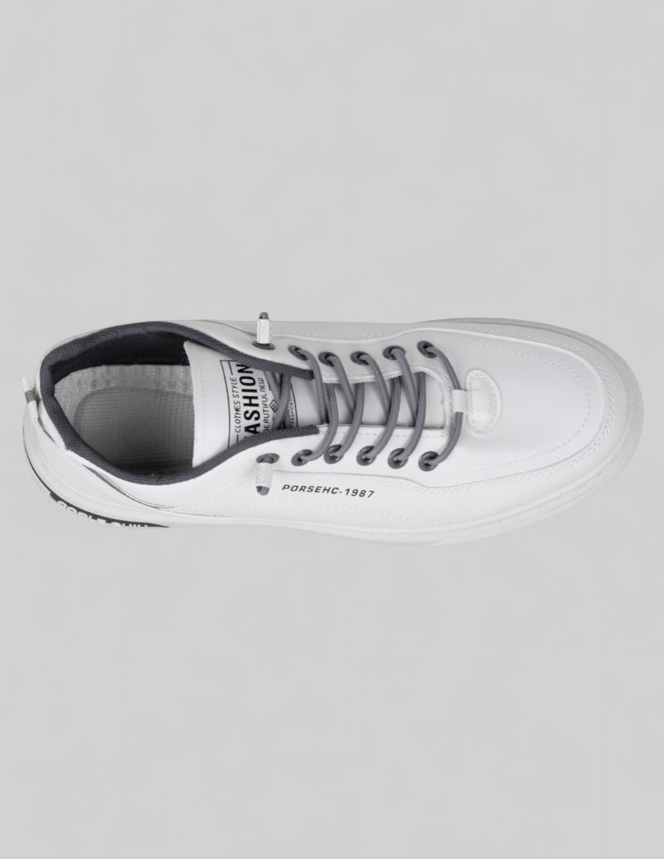 Tenis con cordones  Grid en Sintético – Blanco