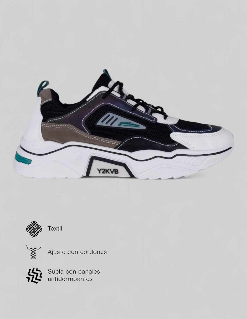 Tenis tipo deportivo  Stormer en Textil – Negro