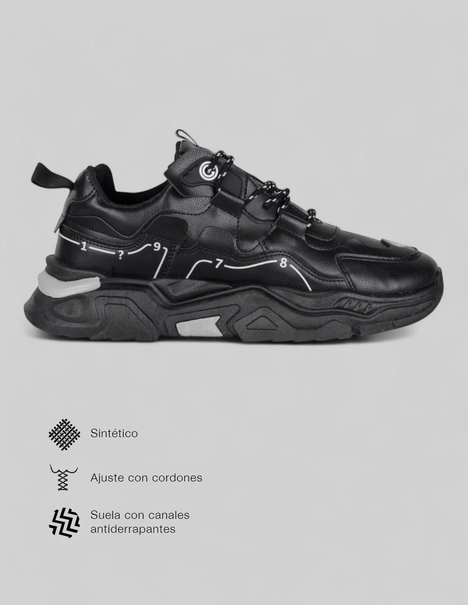 Tenis tipo deportivo  Stormer en Textil – Negro
