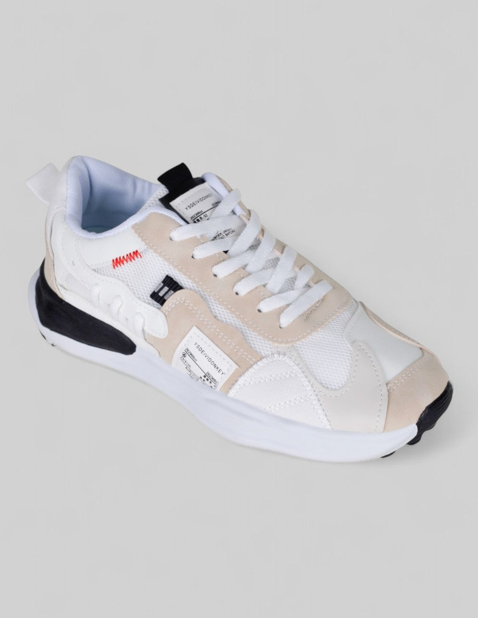 Tenis tipo deportivo Exterior Textil Color Beige Para Hombre De RBBASICS