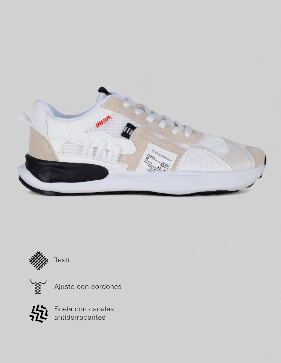 Tenis tipo deportivo  Stormer en Textil – Beige