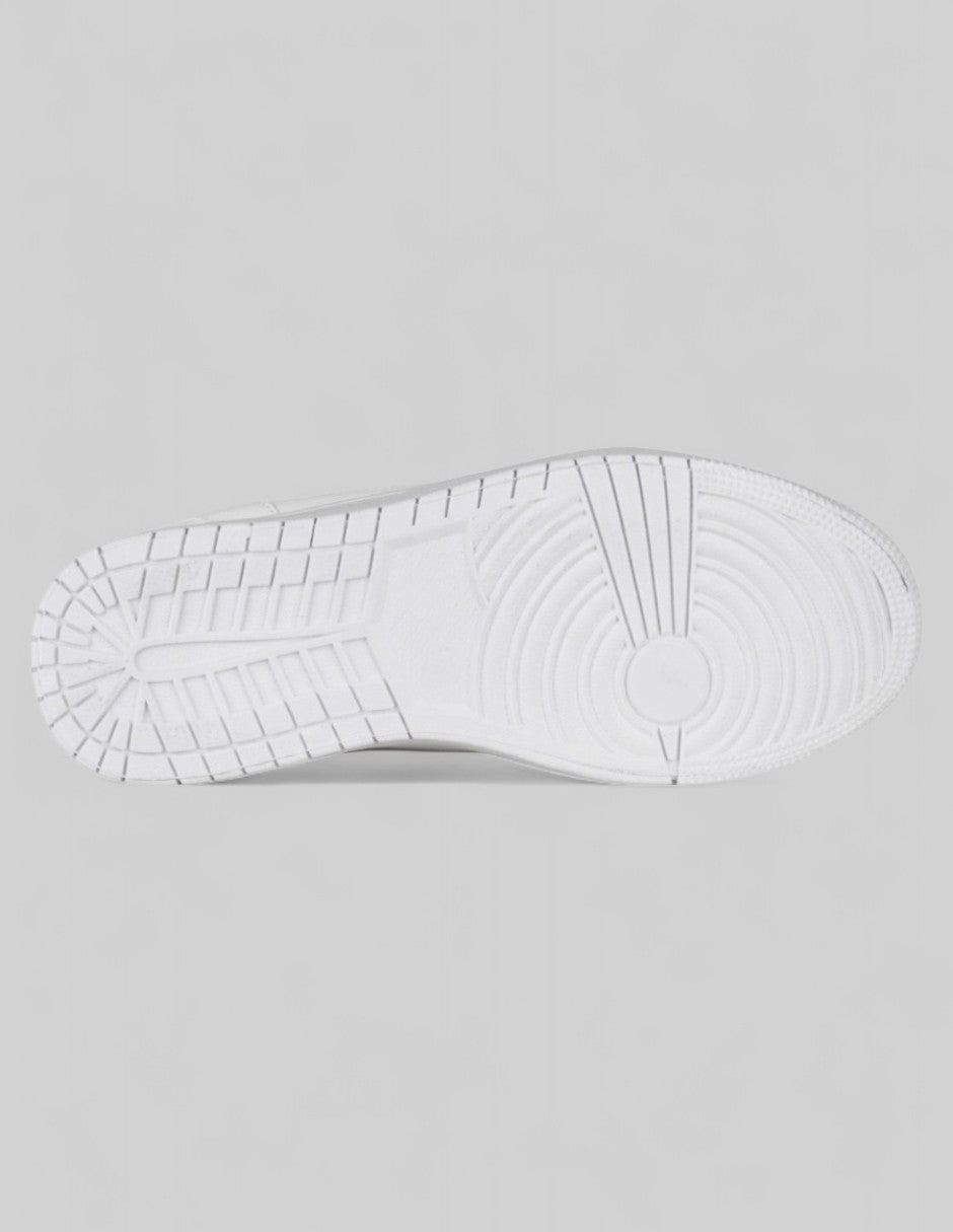Tenis con cordones  Grid en Piel vegana – Blanco
