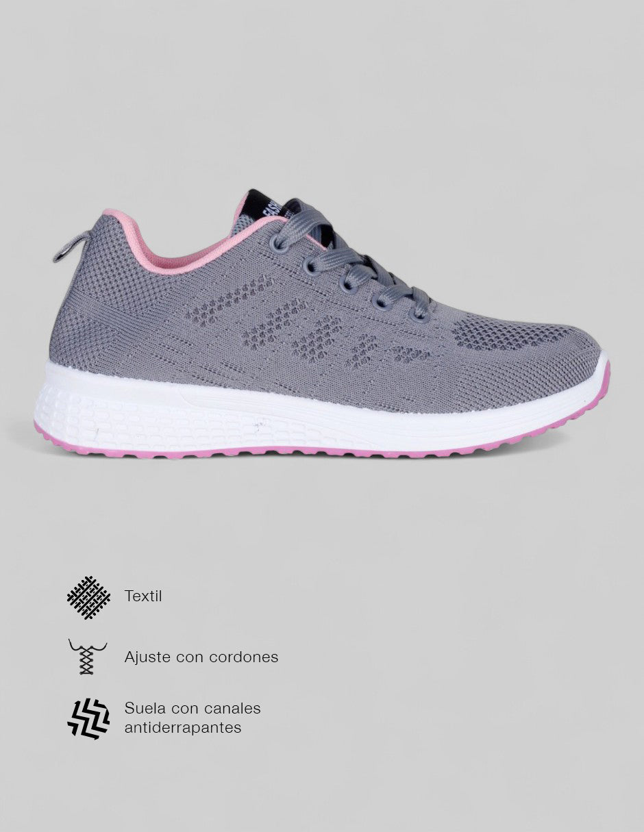 Tenis tipo deportivo  Sfera en Textil – Gris