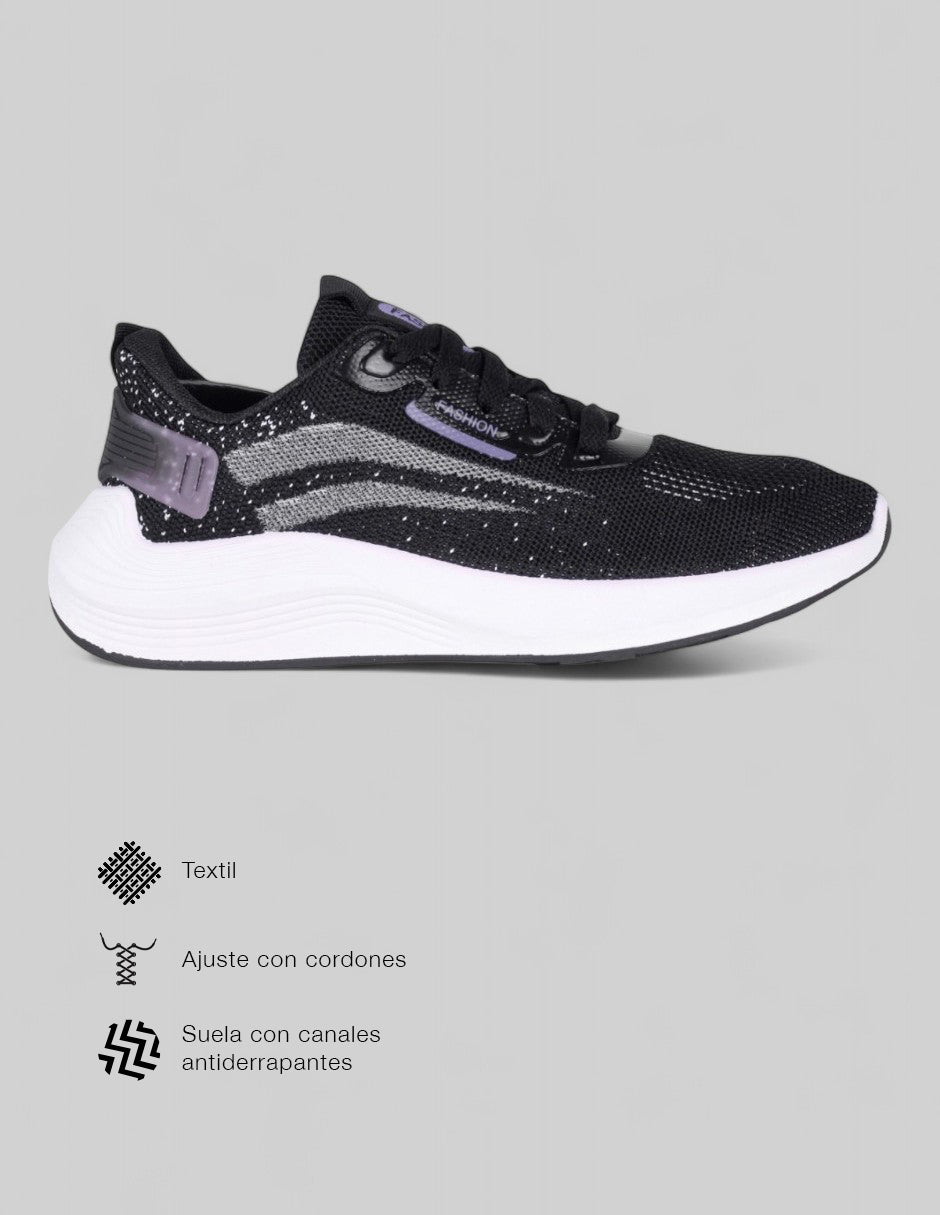 Tenis tipo deportivo  Sfera en Textil – Negro
