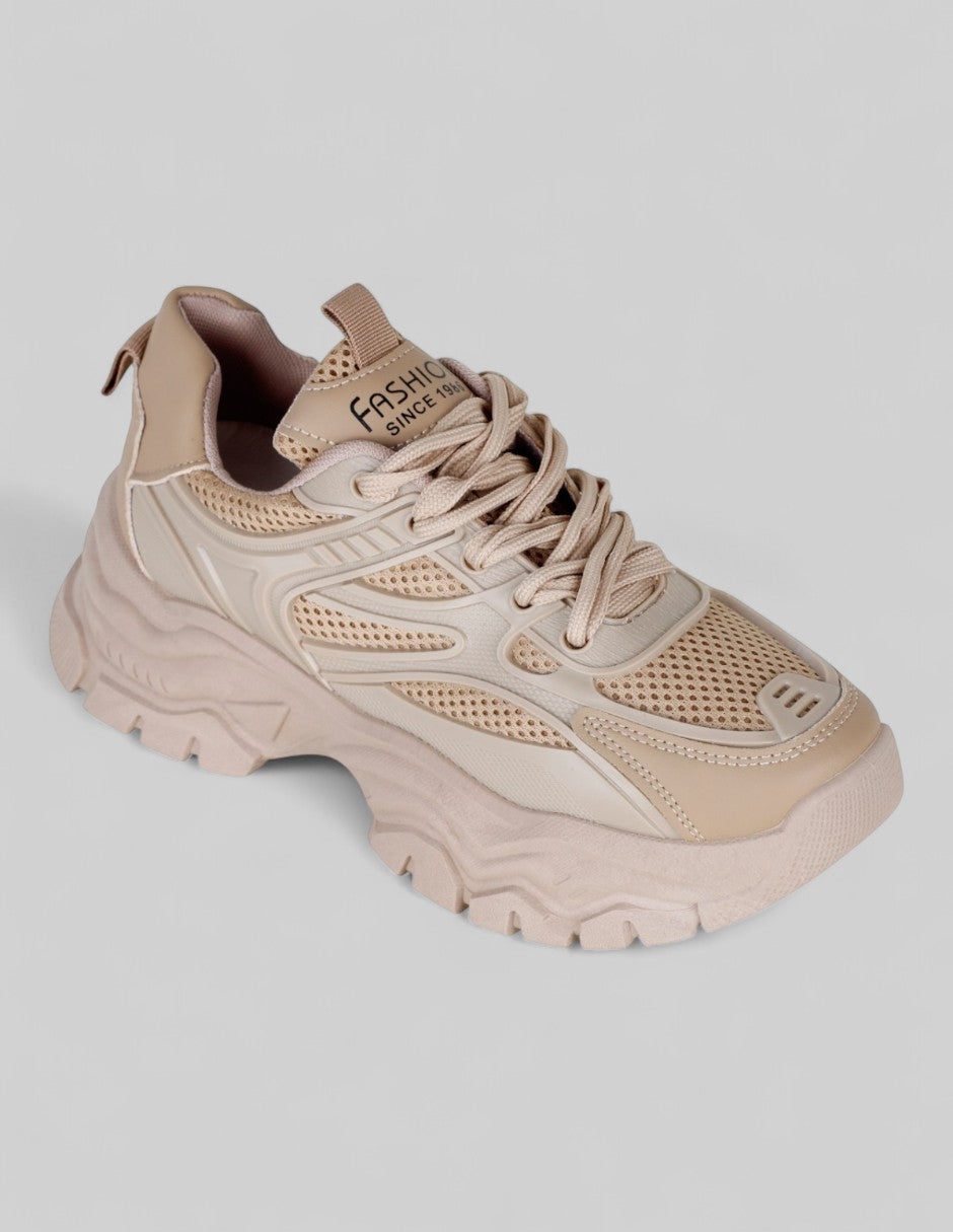 Tenis tipo deportivo Exterior Sintético Color Café Para Mujer De RBBASICS
