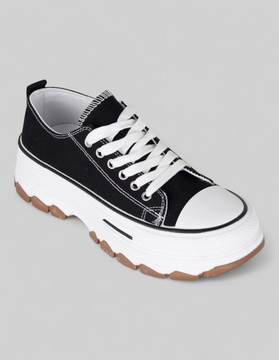 Tenis con cordones Exterior Textil Color Negro Para Mujer De RBBASICS