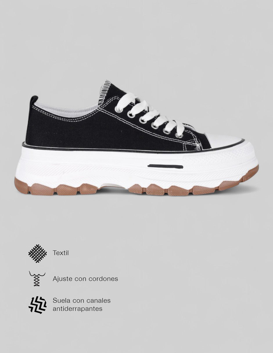 Tenis con cordones  Orbit en Textil – Negro