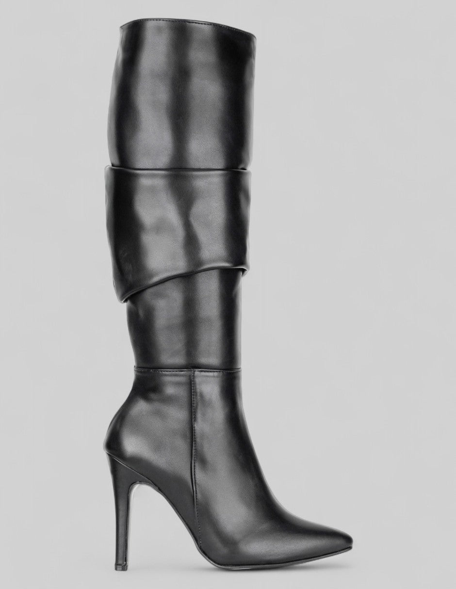 Botas altas Nutty en Piel vegana – Negro