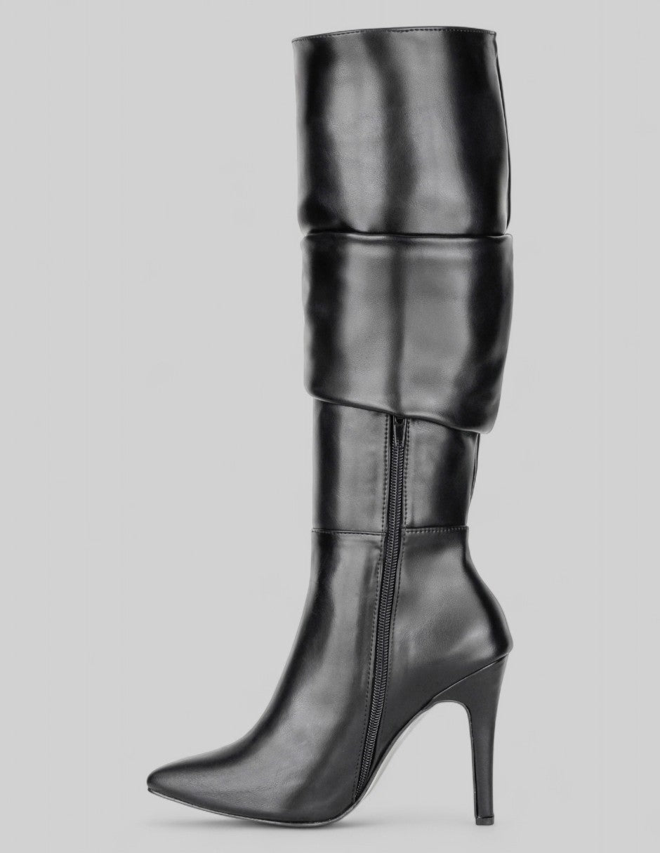 Botas altas Nutty en Piel vegana – Negro