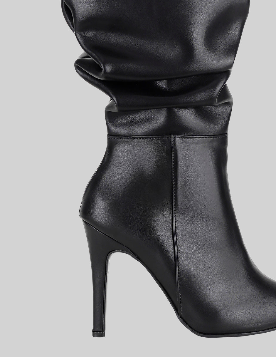 Botas altas Nutty en Piel vegana – Negro