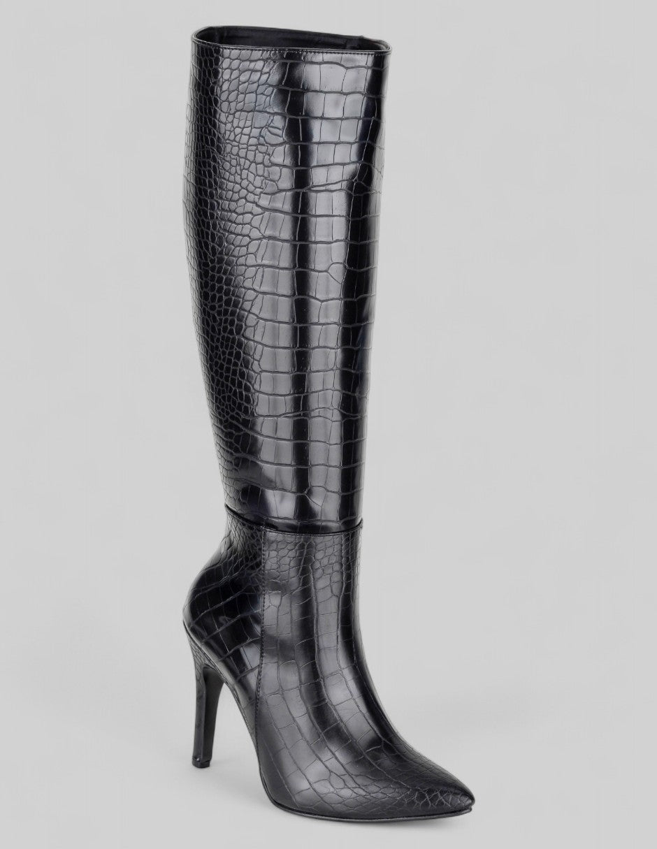 Botas altas Kitten en Piel vegana – Negro
